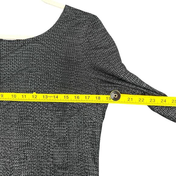 BCBGeneration Black Silver Long Sleeve‎ Pattern A-line Cocktail Dress Medium - Picture 6 of 7